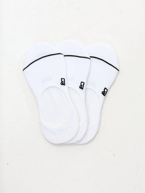 3 Pack No Show Socks - White