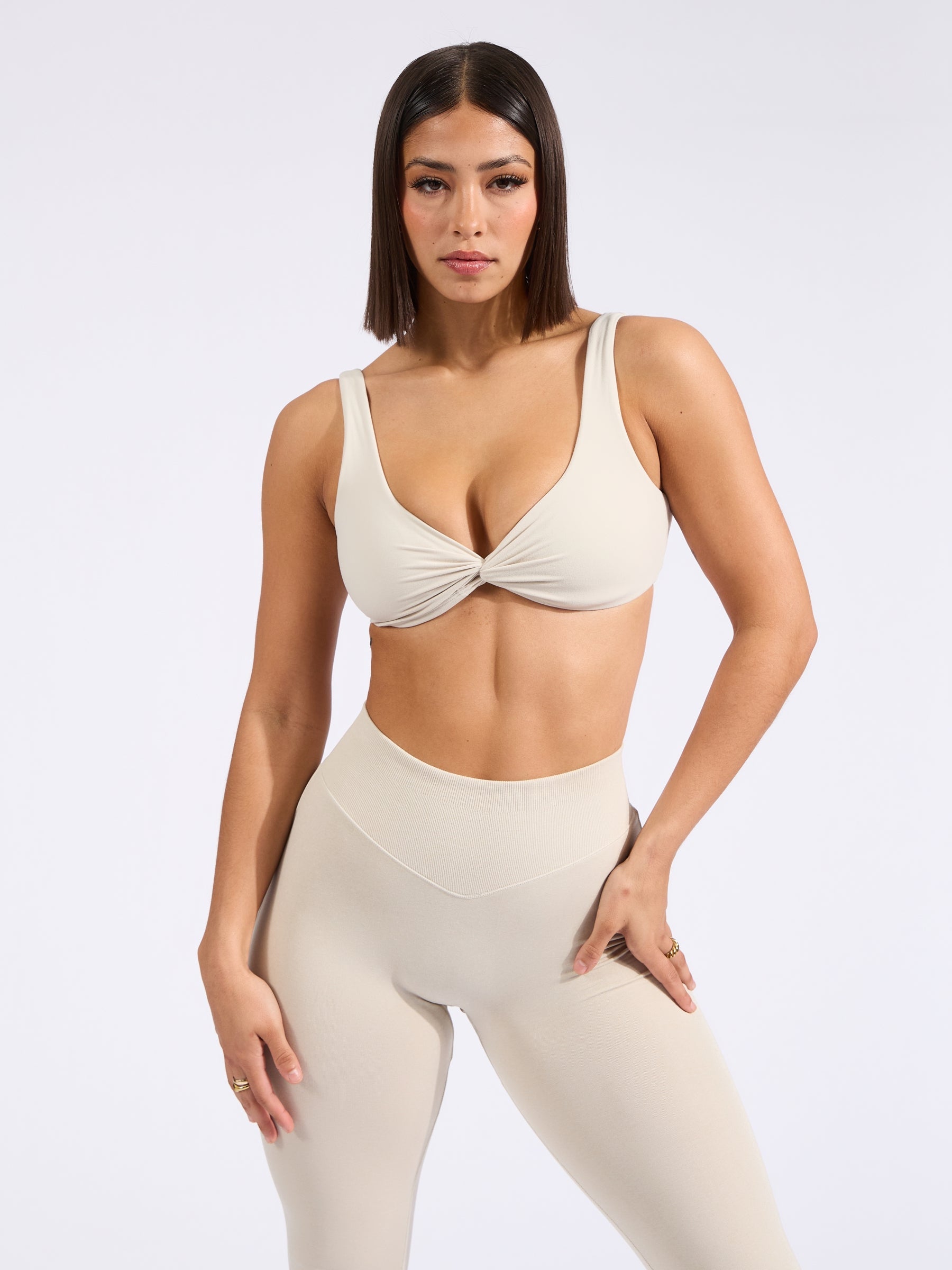 Twisted Sports Bra - Bone