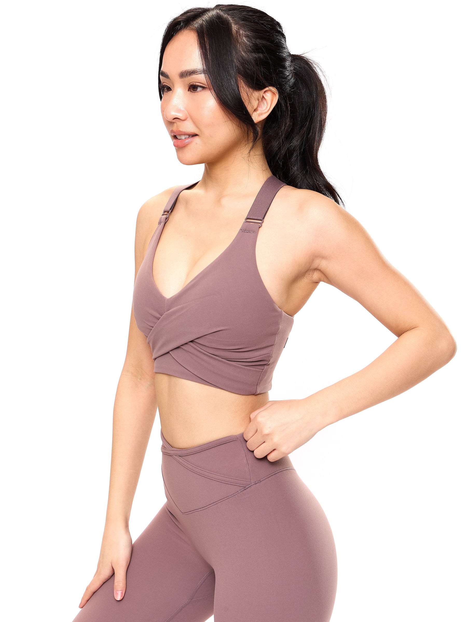 Candy Wrap Sports Bra - Mocha Berry