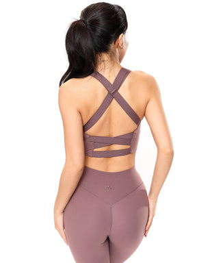 Candy Wrap Sports Bra - Mocha Berry