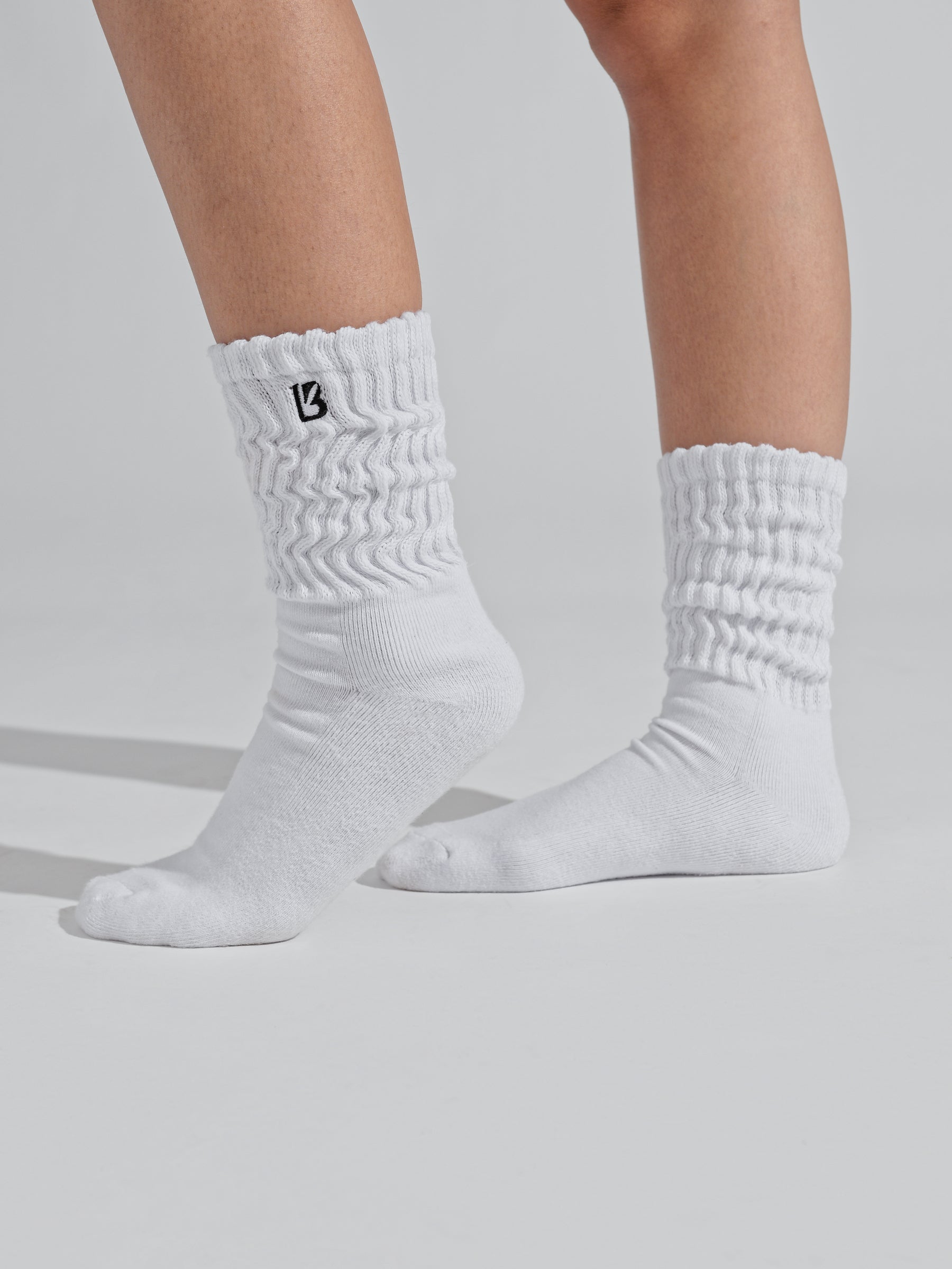 3 Pack Scrunch Socks - White