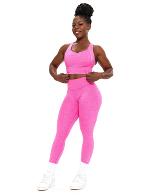 Twilight Dream Heather Sports Bra - Candy Crush Pink