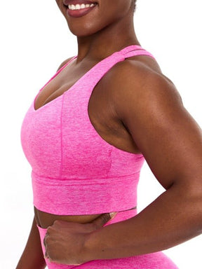 Twilight Dream Heather Sports Bra - Candy Crush Pink
