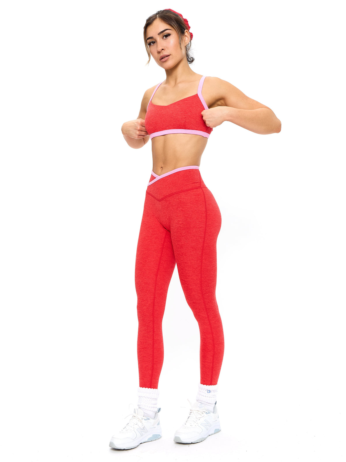 Legging Dream Contraste Mescla - Vermelho Salsa