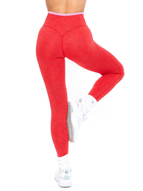 Legging Dream Contraste Mescla - Vermelho Salsa