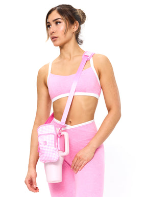 Water Bottle Sleeve - Pink Gingham