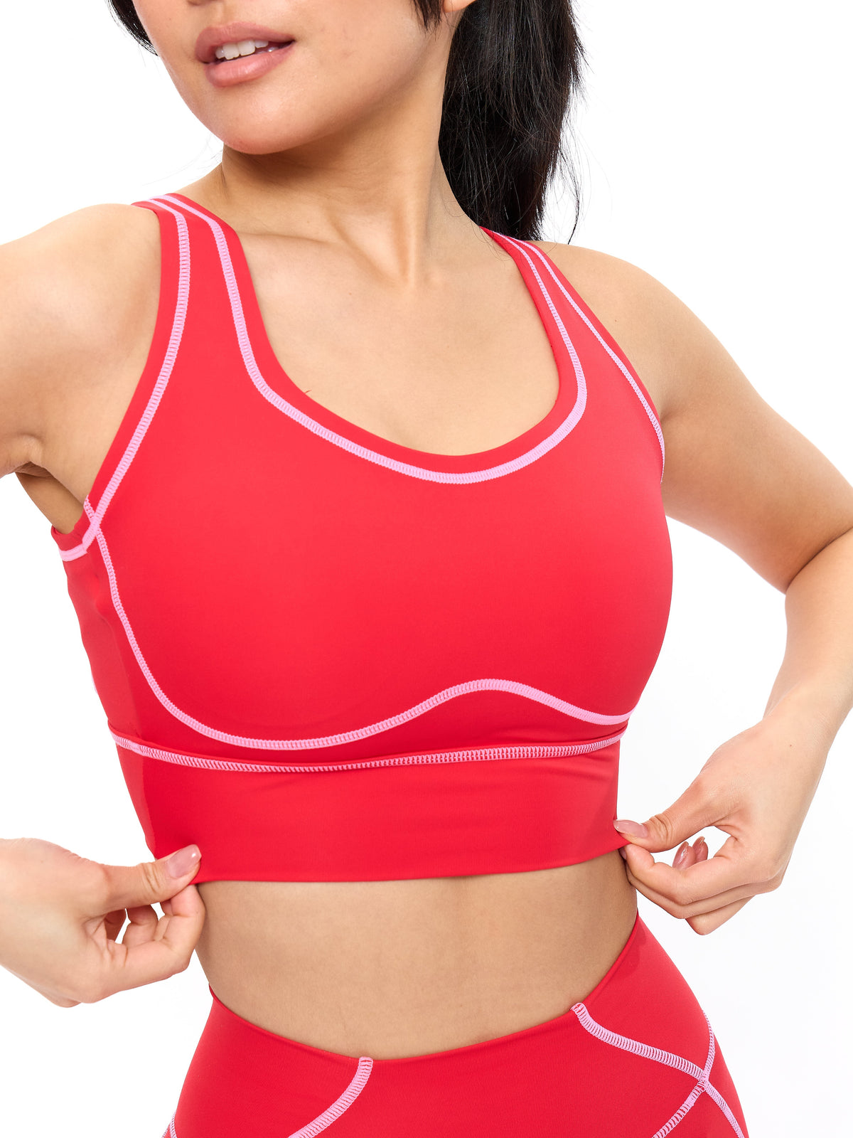 Airbrush Hourglass Sports Bra - Salsa Red