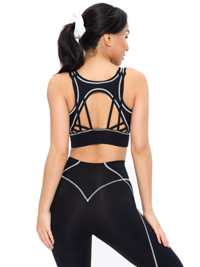 Airbrush Hourglass Sports Bra - Onyx Black