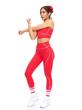 Legging Airbrush Ampulheta - Vermelho Salsa
