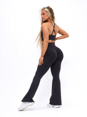 Legging Dream Flare Mesclada - Preto Ônix