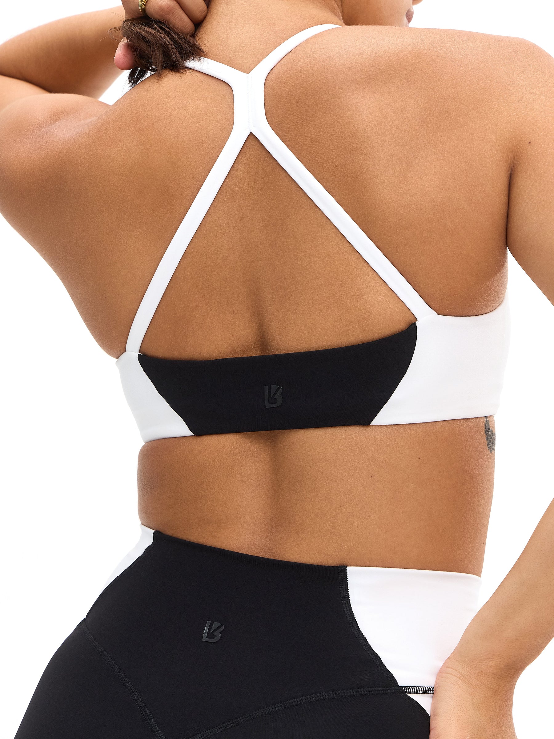 Aurora Sports Bra - Onyx Black and White