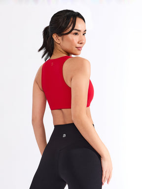 Twisted Curve Sports Bra - Lipstick Red