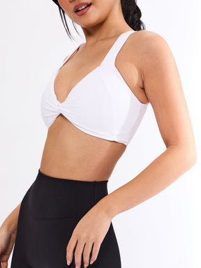 Twisted Curve Sports Bra - White