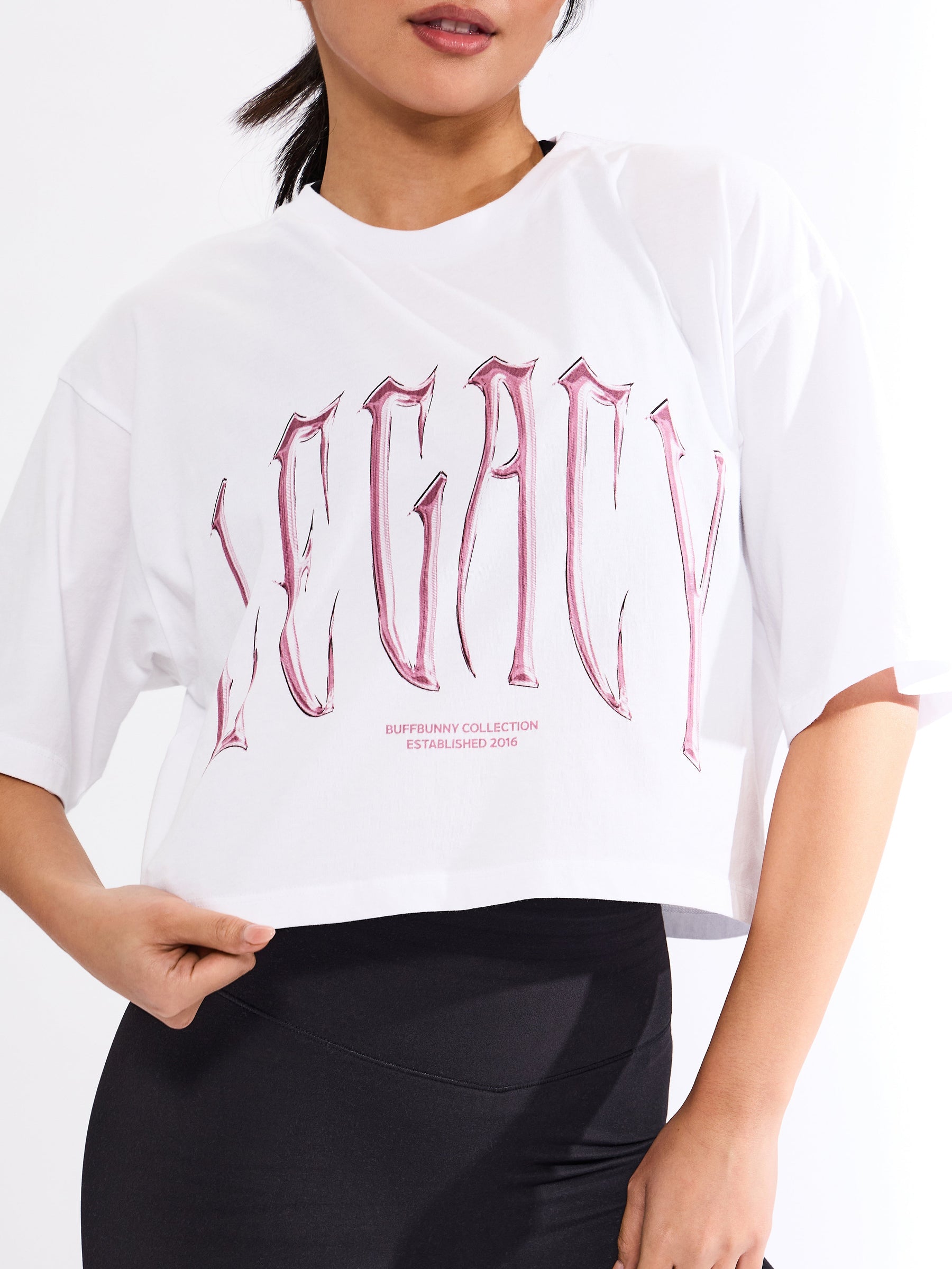 Throw Back Crop Tee - White