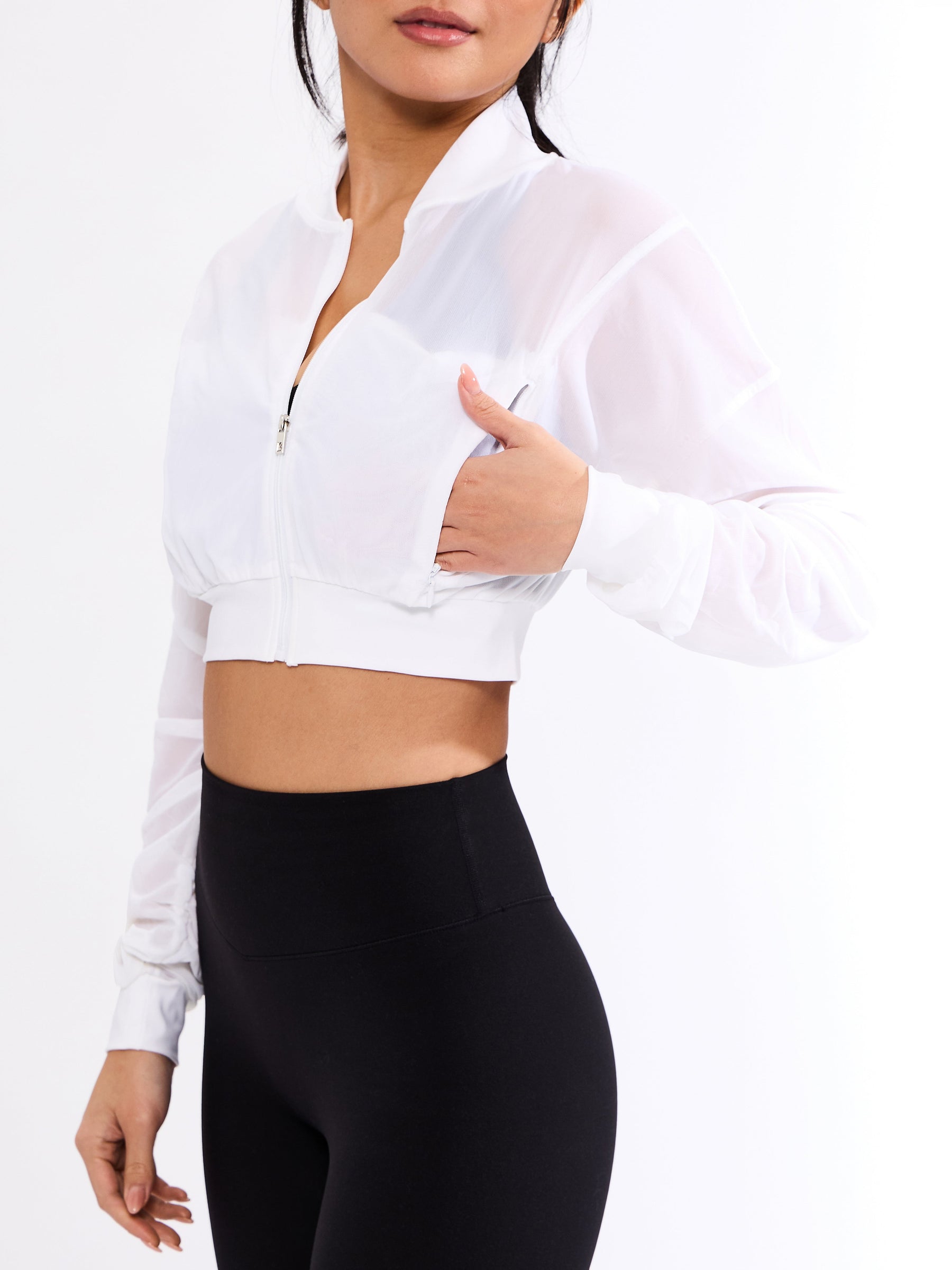 Exposed Mesh Jacket - White