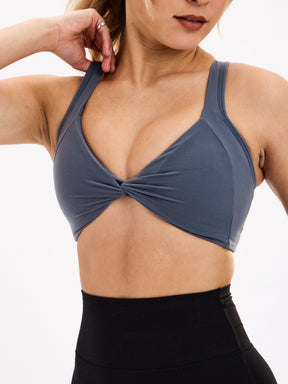 Twisted Curve Sports Bra - Barista Blue