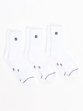 3 Pack Half Crew Socks - White
