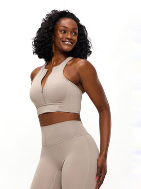Colorado Zip Sports Bra - Neutral
