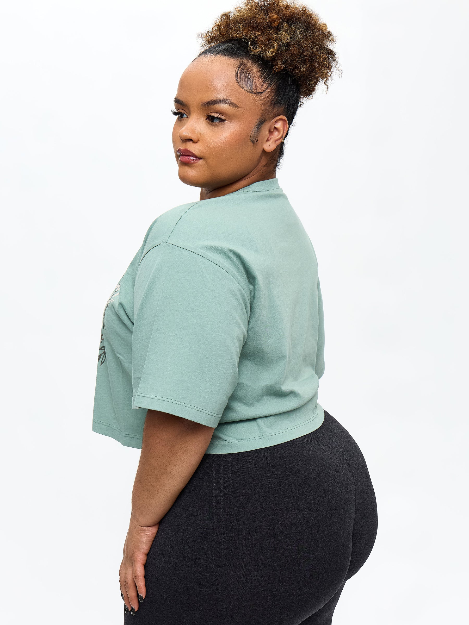 Build Crop Tee - Arctic Moss