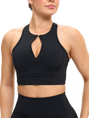 Colorado Zip Sports Bra - Onyx Black