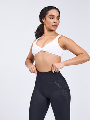 Twisted Sports Bra - White