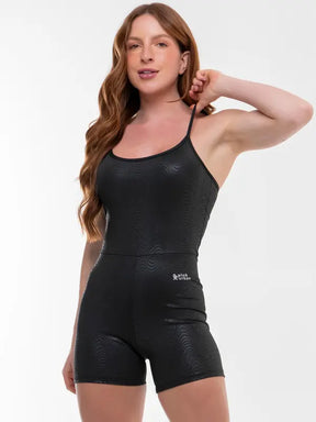 Macaquinho Fitness Alcinha Slim Compressão Blackout Zero Transparência Academia Macacão Crossfit